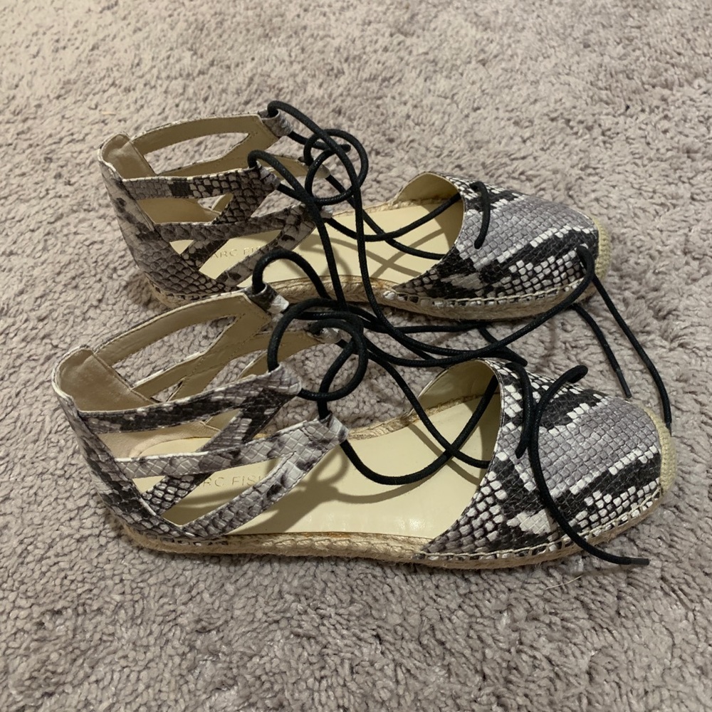NWOT Marc Fisher Espadrille Lace Up Sandals